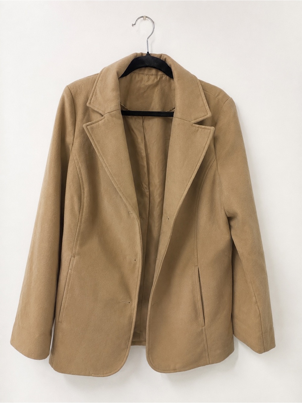 Classic Womens Camel Blazer Coat